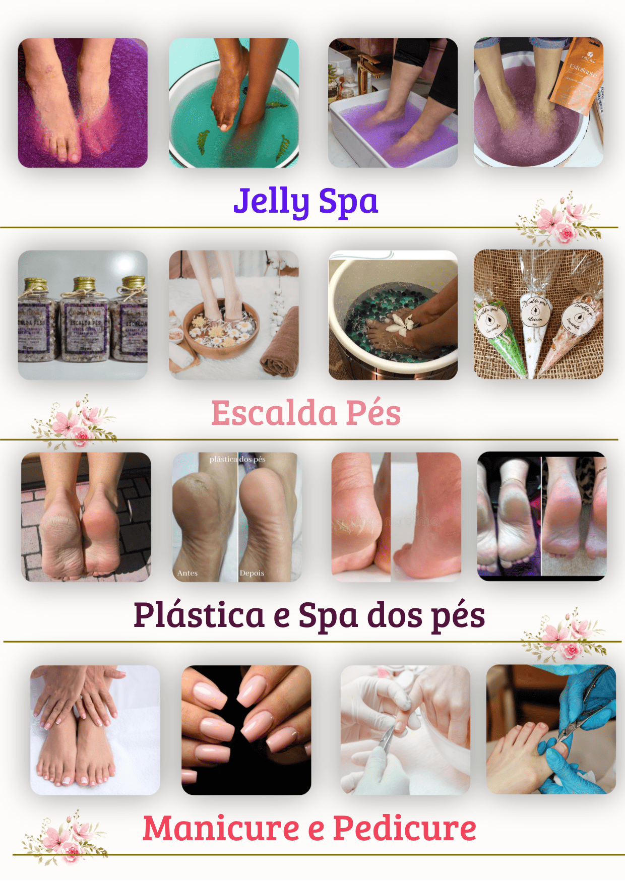 Cursos disponíveis no combo de manicure e pés perfeitos