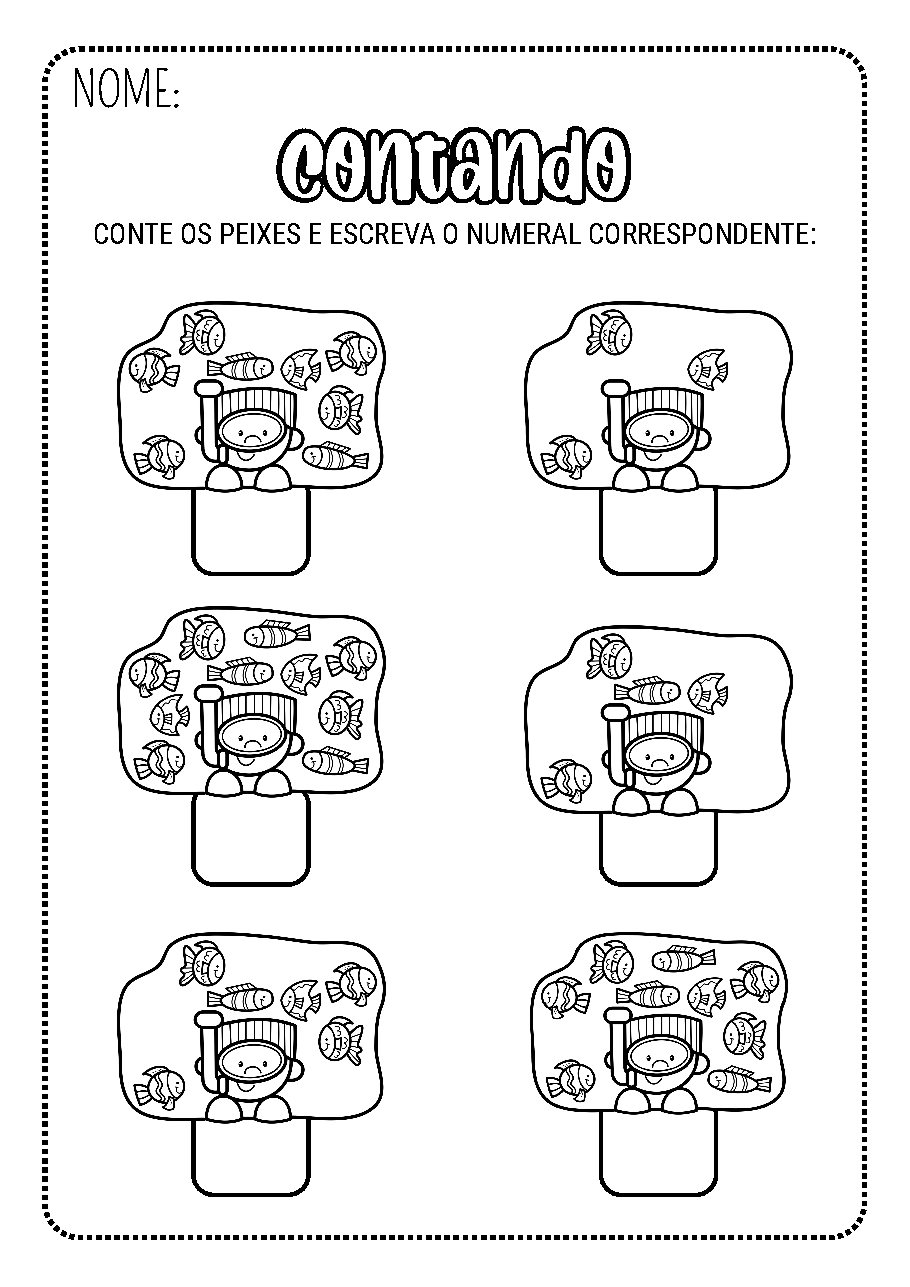 Kit 6 Apostilas Numerais de 0 a 10 Premium